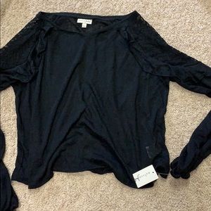 Maison Jules black long sleeve shirt size L NEW.